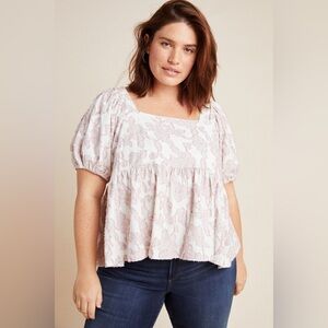 Maeve by Anthropologie Batia Textured Babydoll Top